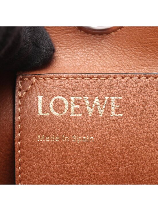 LOEWE tote bag cushion tote f-22698 white brown anagram  Loewe Tote Anagram 2-Way Natural Brown Canvas Small
